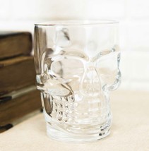 Ebros Day of The Dead Grinning Skull Cranium Novelty Glass Mug W/ Bone Handle - £14.11 GBP