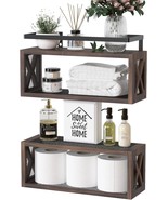 Richer House Floating Wood Shelves With Guardrail, Rustic, Farmhouse Style - $884.38 MXN