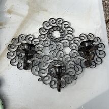 Vintage Metal Spanish Revival GOTHIC 3 Candle Wall Sconce Medieval - $33.66