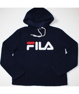 Fila Women&#39;s Navy Blue Color Sherpa Fleece Pullover Hoodie Sweater Top s... - $12.99