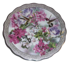 Hummingbird Whispering Wings Plate Morning Glory Bradford Exchange - £9.02 GBP