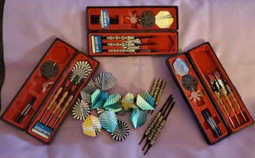 Vintage Unicorn Darts Lot 3 Cases Extras - $65.00