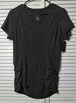 Ladies Attivo Performance Activewear NWT Charcoal Grey Short Sleeve Shir... - $8.99