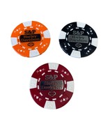 Harley-Davidson Poker Chip Set of 3 S&amp;P Williamstown WV Orange Black Red - $15.44