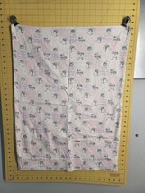 Vtg 1950s Baby Pillow Case Cover Cute Bunnies Pink Print Against White Flannel - $12.86