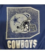 VTG 80s Team Rated NFL Dallas Cowboys Helmet Logo Blue Sweatshirt USA Me... - $30.71