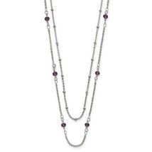 Chisel  2 Strand Purple Crystal Beaded 16 inch with 1 inch Extension Necklace St - £35.91 GBP