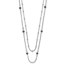 Chisel  2 Strand Purple Crystal Beaded 16 inch with 1 inch Extension Necklace St - £33.63 GBP