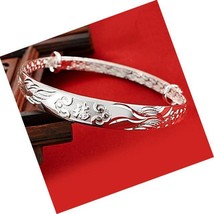 Chinese Style Lucky Silver Bangle Women&#39;s 999 Solid for - £54.34 GBP