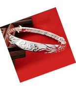 Chinese Style Lucky Silver Bangle Women&#39;s 999 Solid for - £54.53 GBP