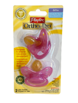 Playtex Ortho-Pro Pacifiers 6 months + Pink Girl Orthodontic Nipple Vintage READ - $19.22