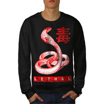 Wellcoda Deadly Cobra Bite Mens Sweatshirt, Lethal Casual Pullover Jumper - £24.26 GBP+