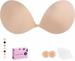 Sticky Bras Push Up Adhesive Invisible Bra Backless Strapless Bra (Cup Size:C) - £11.39 GBP