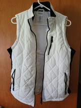 Ladies Size Large Workshop Republic Clothing White and Black Vest Fall C... - $15.99