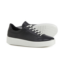 Ecco Women's Soft 9 II Sneaker Leather Lace Up Comfort Fluidform Sole Shoe Black - £78.32 GBP