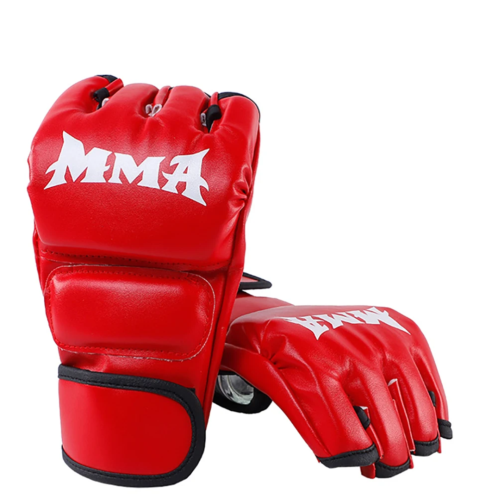 Sporting 1Pair Thick Boxing Gloves MMA Gloves Half Finger Punching Bag Kickboxin - £31.10 GBP