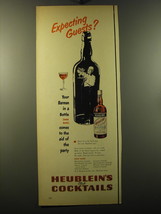 1950 Heublein&#39;s Manhattan Club Cocktails Ad - Expecting Guests? - £14.76 GBP