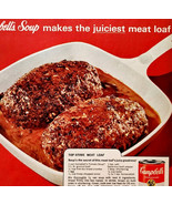 1963 Campbell&#39;s Canned Tomato Soup Advertisement Vintage Meatloaf Recipe... - €21,39 EUR