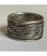 BAT-AMI ISRAEL 925 Silver Vintage Wide Bangle Bracelet - $173.68