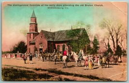 Colonists Attending Bruton Church Williamsburg VA UNP Albertype Postcard J11 - £3.79 GBP