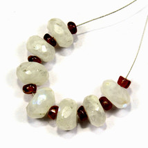 Rainbow Moonstone Faceted Hessonite Beads Briolette Natural Loose Gemstone - £2.88 GBP