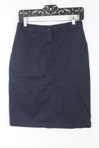LL Bean 4 Blue Classic Fit Bayside Twill Wrinkle Free Chino Pencil Skirt... - $28.49