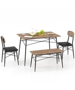 Modern 4-Piece Dining Set with Wood Top Table 2 Chairs and Bench - $5,972.55 MXN