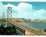 Oakland Bay Ponte San Francisco California Ca Cromo Cartolina U11 - $3.03