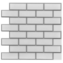 Dundee Deco GRAZTP10025497 Grey White Faux Brick PVC 3D Wall Panel, 2 ft X 2 ft  - $9.79+