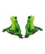 Meditating Twin Yoga Frogs Statue Buddha Frogs Decorative Sculpture Set ... - $35.66 CAD