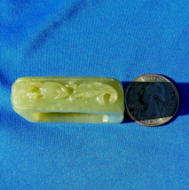 Rare Art Deco Antique old Green Gray Color Jade Sword Slide Guard Fitting - $7,310.25