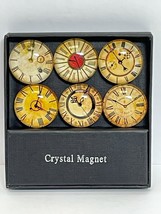 Set of 6 Clock Design Magnets Magnet Home Decor Vintage Crystal French Design - £12.05 GBP