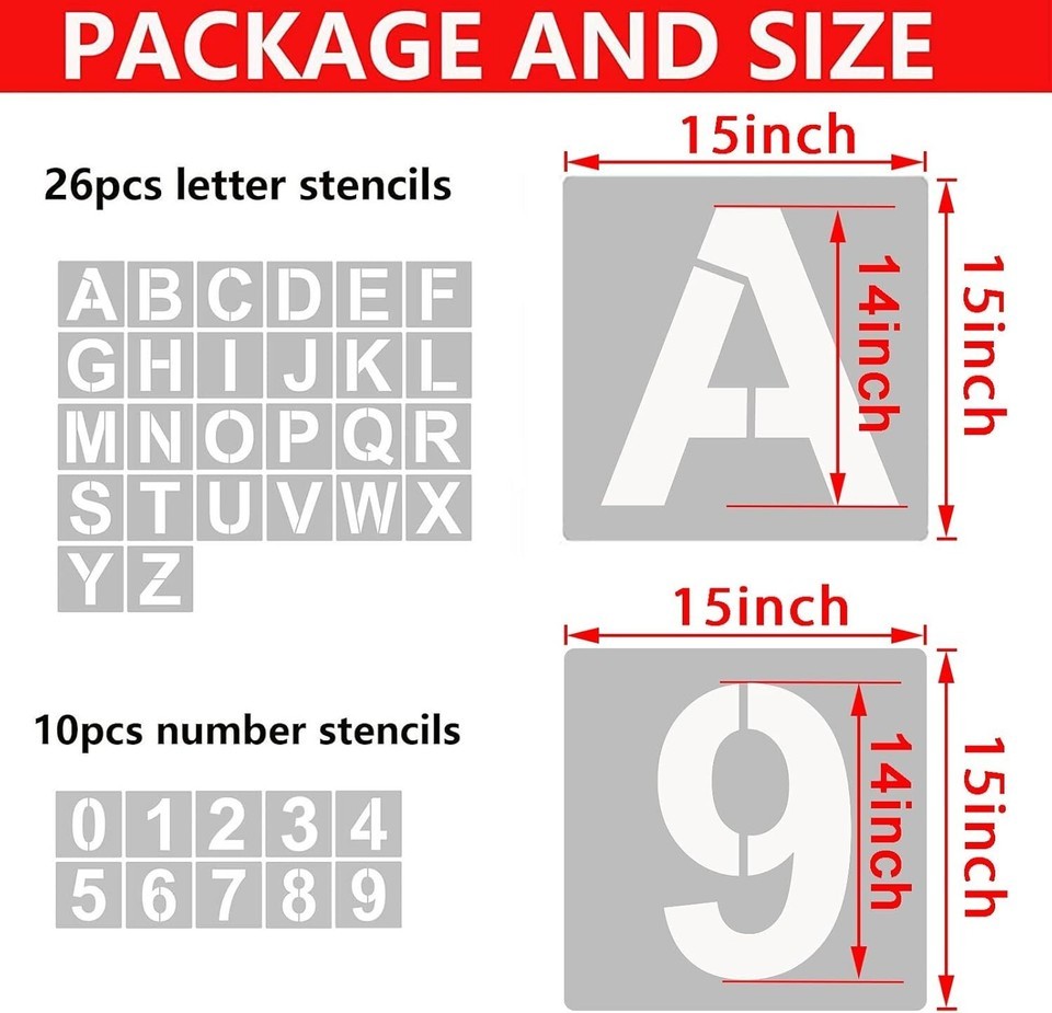 Lightweight and Flexible 15-Inch Letter Stencils for Creative DIY Projects Item image 5