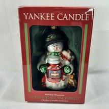 Yankee Candle Christopher Snowbrite Christmas Ornament Snowman with Candle  - £13.05 GBP