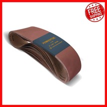 10 Pack 6x48 Inch 80 Grit Aluminum Oxide Sanding Belts for Versatile Woo... - $39.59