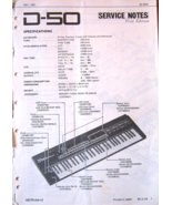 Original Roland D-50 Synthesizer Keyboard Service Manual Notes, 1987 Japan. - £54.50 GBP