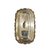 Wm A Rogers Georgian Scroll Silver Plate Footed Butter Dish With Glass P... - £19.43 GBP