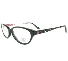Lulu Guinness Eyeglasses Frames L836 BLK Black Pink Round Cat Eye 52-14-140 - £40.88 GBP