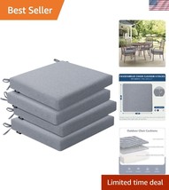 Light Grey Patio Chair Cushions Set of 4 - Dual-Strap, Water-Resistant D... - $812.66 MXN