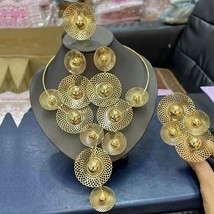 Dubai Weddings Jewelry Sets for Women New Design Necklace Earrings Bracelet Ring - £44.98 GBP