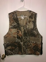 Vintage Ozark Trail Realtree Hunting Camouflage Vest Men&#39;s Large Pouch o... - $12.86