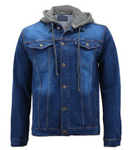 Boy&#39;s Kids Button Up Removable Hood Slim Fit Denim Jean Jacket w/ Defect 10 - £15.82 GBP