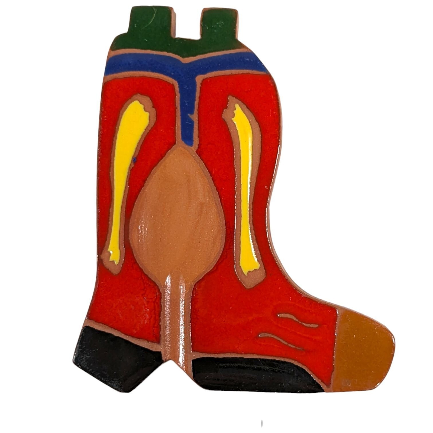 Nine Hills Studio Handcrafted Boot Spoon Rest Southwest Cowboy Country H... - $19.99