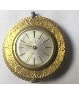 Vintage Buler Ladies pocket watch Woman&#39;s picture  Gold tone case  17 je... - $48.95