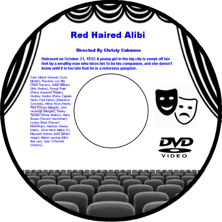 Red Haired Alibi 1932 DVD Film Drama Merna Kennedy Theodore von Eltz Grant Withe