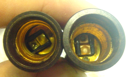 2 NOS Bakelite Screw Type Candelabra E12 Base Lamp Holder Socket - $17.57