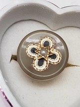  Antique Victorian 10k YG  Genuine Agate  &amp; Seed Pearl Magen David Ring  - £1,447.69 GBP