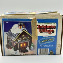 Christmas Village Country School House Wee Craft Painted 6 Inch in Box #1571 - £31.19 GBP