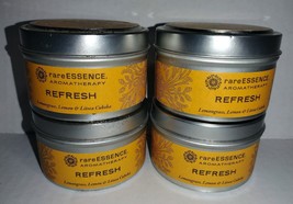 rareESSENCE Spa Travel Tin Refresh Candle 3.8oz Fragrance Aromatherapy Lot 4 - £13.40 GBP