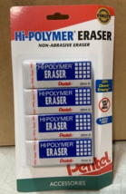 NEW Pentel Hi-Polymer Non-Abrasive White Block Eraser 4-PACK ZEH10 - $6.88